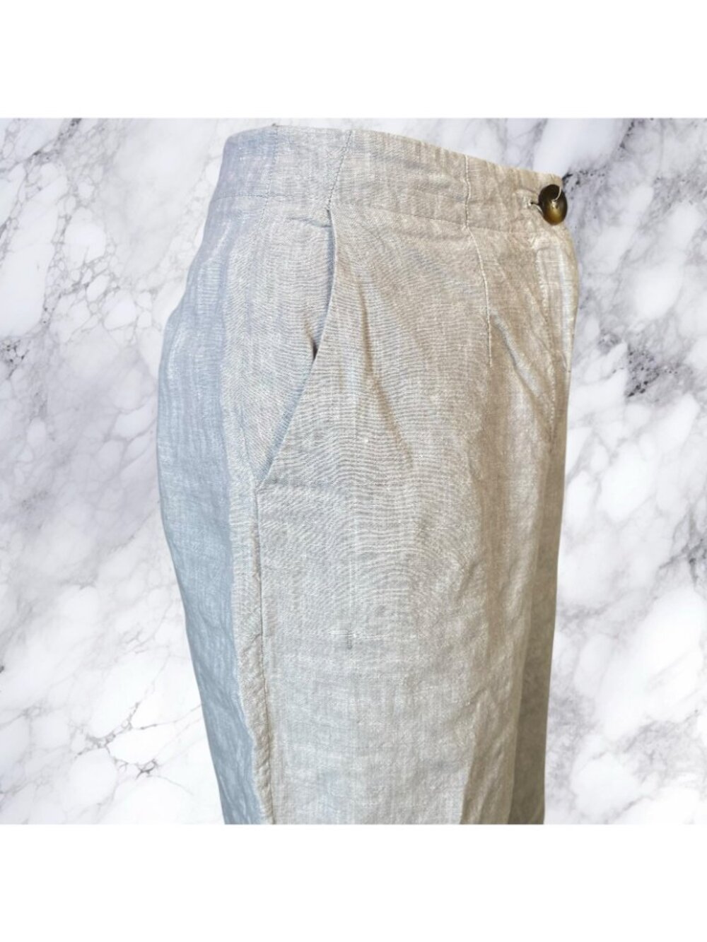BODEN Eldon Linen Wide Leg Trousers In Squirrel Grey - Picture 6 of 10